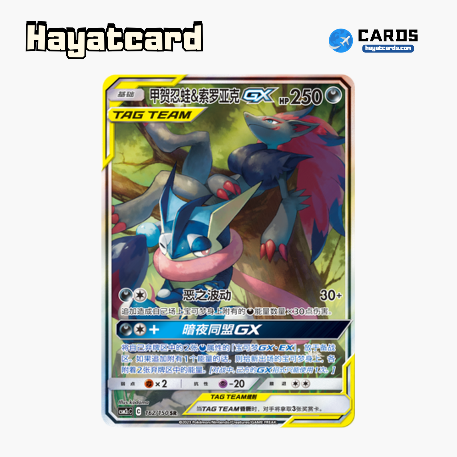 Greninja & Zoroark GX SR CSM2cC-162 Single Card Pokemon S-Chinese Ver